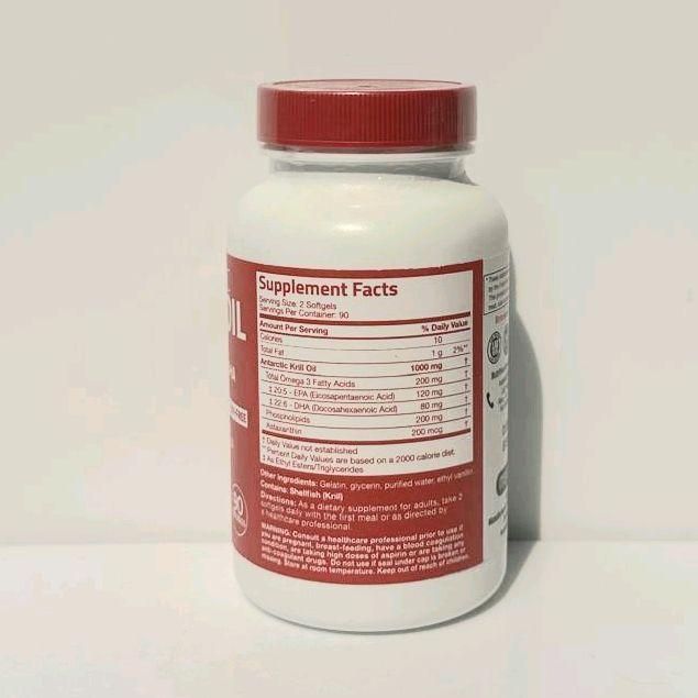 Bronson Antarctic Krill Oil 1000mg, 2000mg Omega-3 EPA DHA