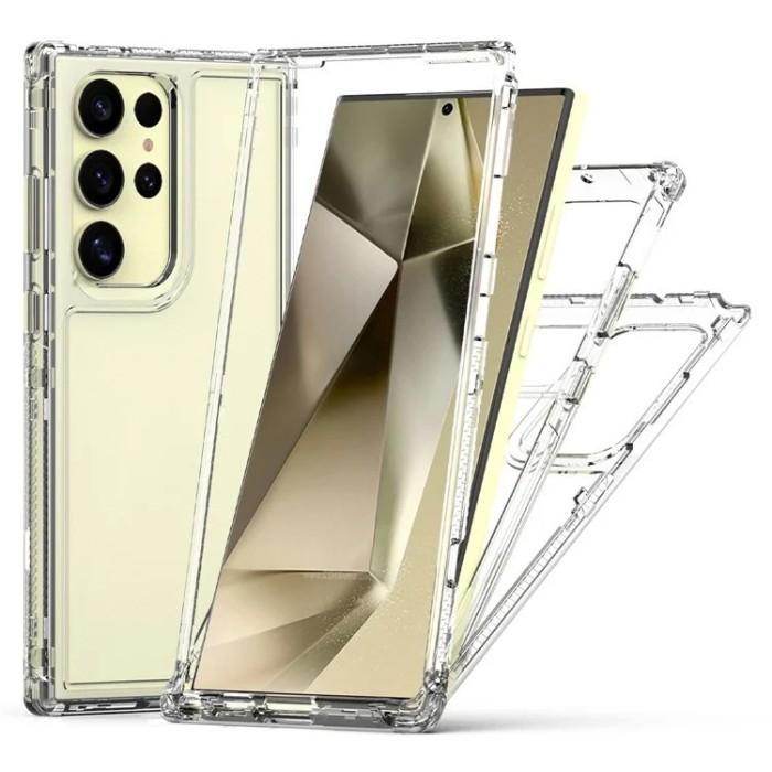 3in1 TRIPLE LAYER CASE  SAMSUNG GALAXY S25 EDGE S25 S25+ S25 ULTRA / S24 S4+ S24 ULTRA 3 IN 1 CLEAR 