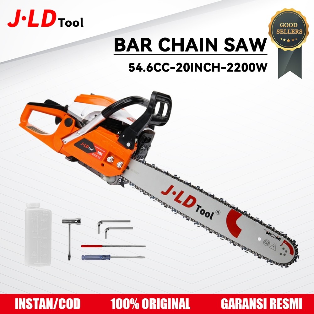 JLD Mesin Potong Kayu 54.6CC Mesin Chainsaw 20inch Gergaji Potong Pohon Kayu Gergaji Mesin SENSO JAP