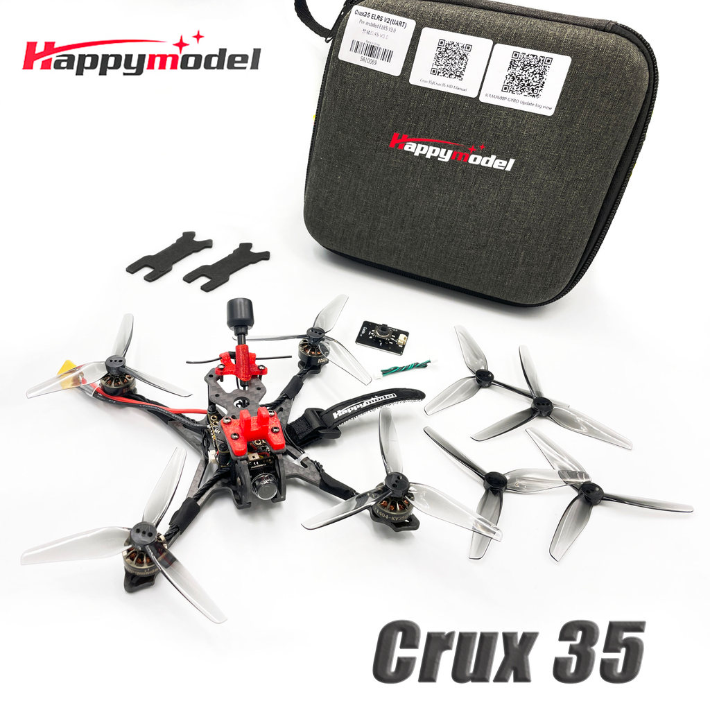 HappyModel Crux35 ELRS X1 CrazyF411 BLHELIS 5A OVX303 300mW Caddx Ant 1200TVL EX1404 KV3500 4S 3.5in