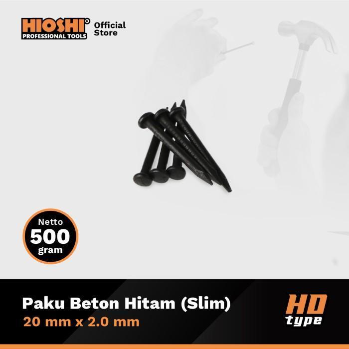 HIOSHI /500gram/Paku Beton/HITAM/Baja/Tembok/ 20 25 30 40 50 63 70 100 125mm (Slim) - HD - 20mm x 2m