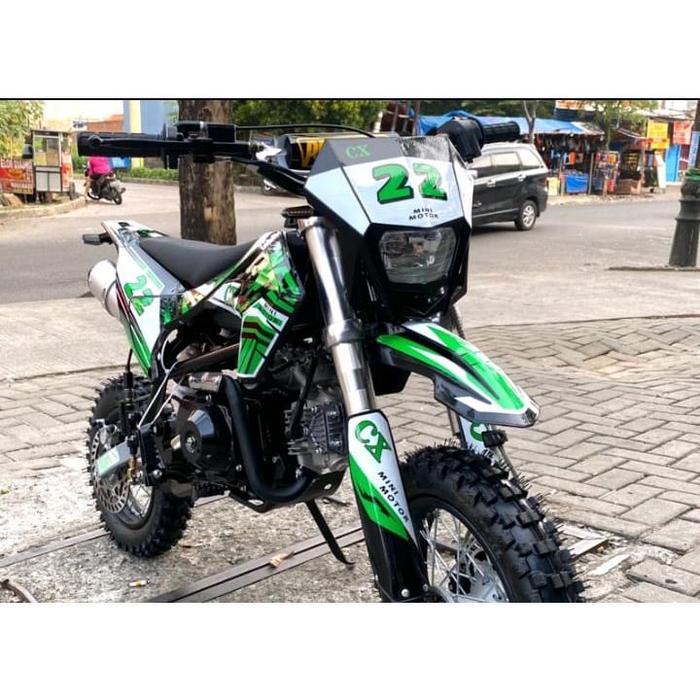 MOTOR MEDIUM TRAIL CX 110cc MESIN 4TAK MATIC FULL ELECTRIK STATER// MOTOR CROSS ANAK - Hijau