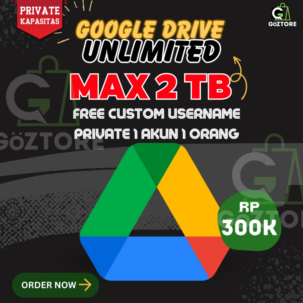 Google Drive Gdrive Unlimited Max 2TB Private Storage Lifetime Bergaransi Resmi Gdrive