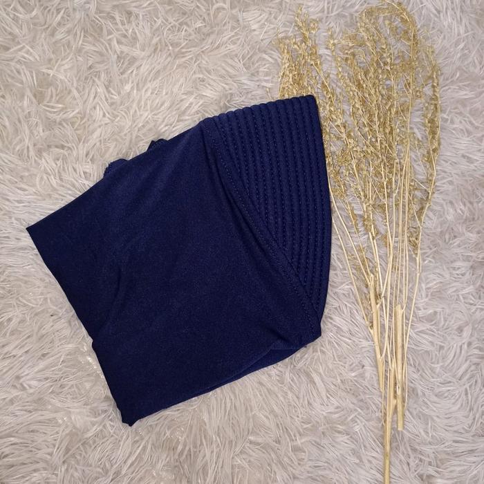 Hijab Oval Dasya L Jersy// Kerudung Dasya Jersy Instan Nyaman Lembut - Navy, L