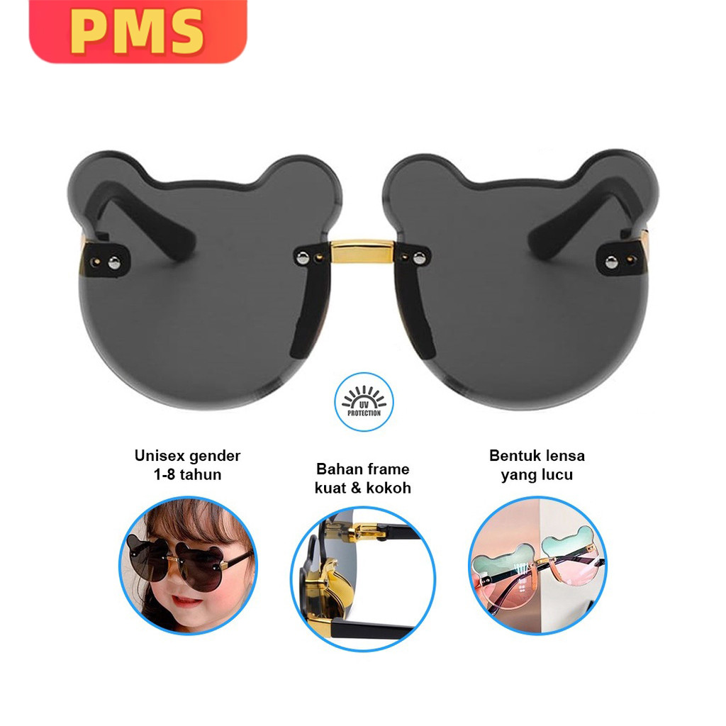 POPmaker shop Kacamata Fashion Anak Perempuan Bentuk Beruang IMPORT REAL PICT LUCU BANGET  - Kualita