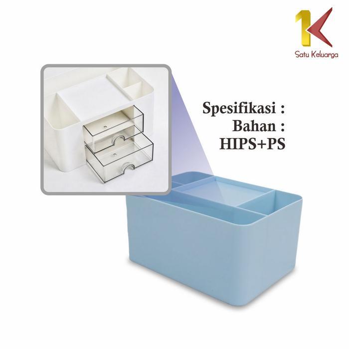 [COD] SK C1002 Desk Organizer Rak Laci Plastik Tempat Serbaguna - BIRU, C1002