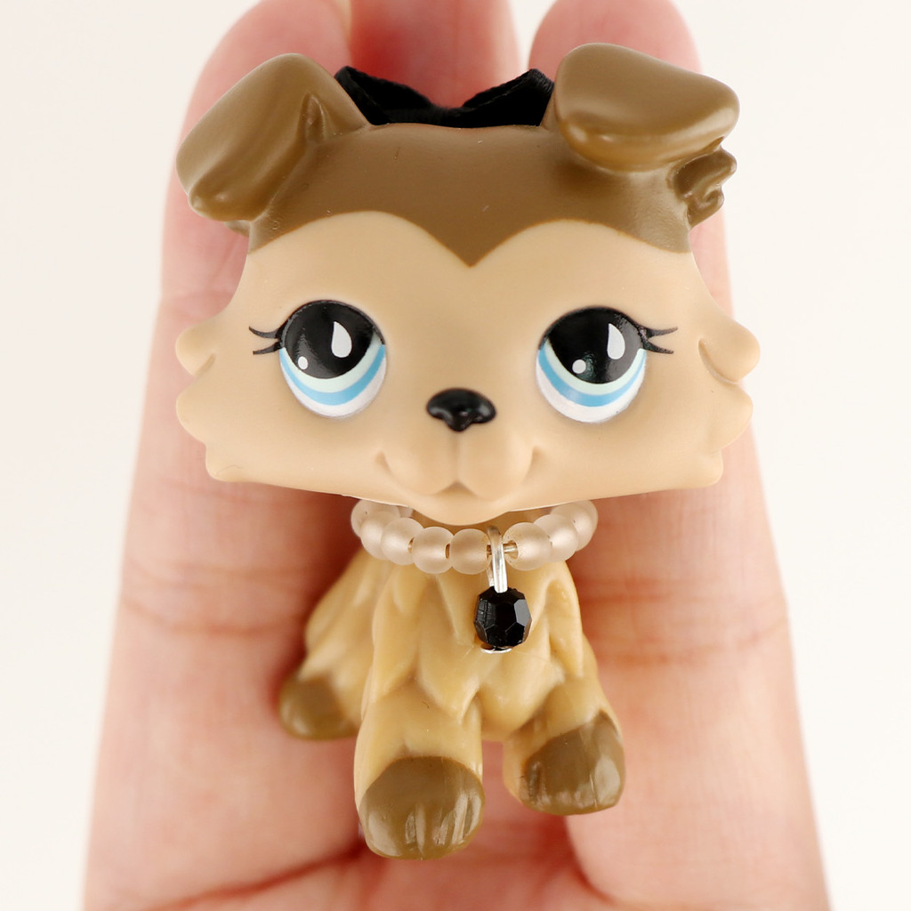 LPS Mini Pet Shop Collie With a Bow Spaniel Collectable Toy Cute ildren's Toys Parent-ild Interactiv