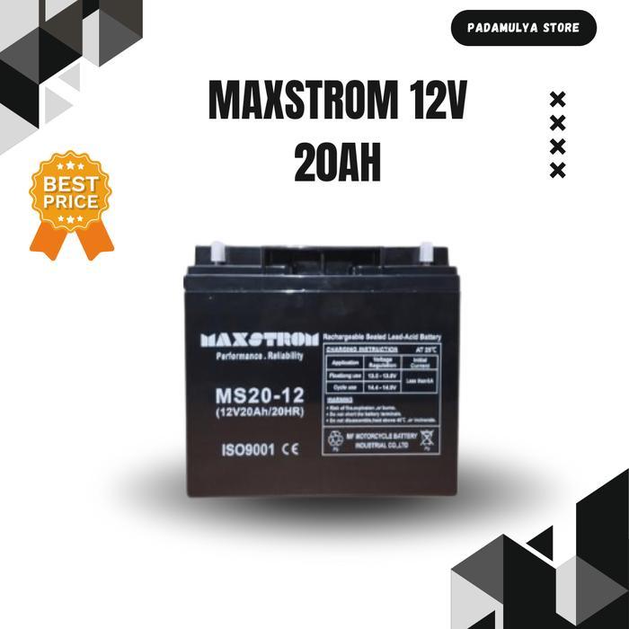 aki ups 12v 20ah | aki panel surya 12v 20ah | Maxstrom 12v 20ah by Josscom