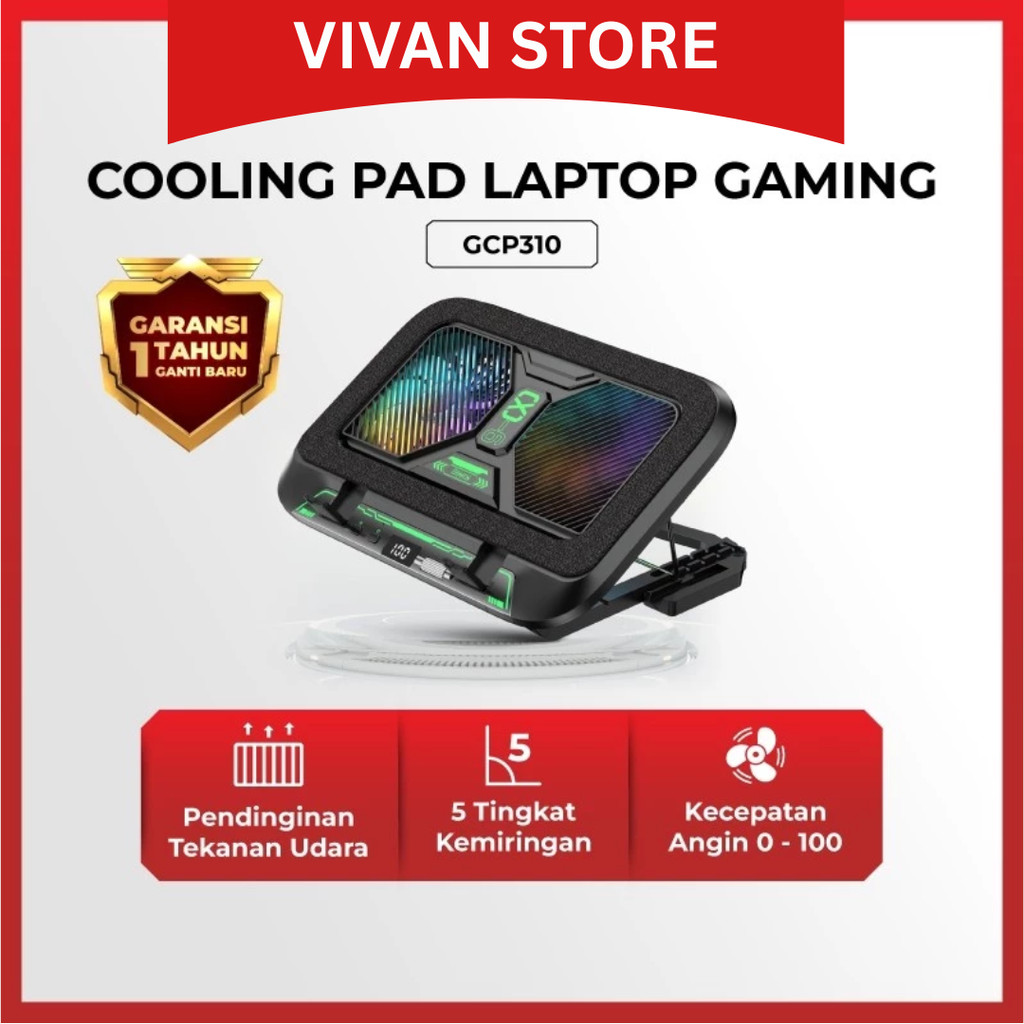 GAMEN GCP310 Cooling Pad Laptop Fan 100 Level Speed Rgb