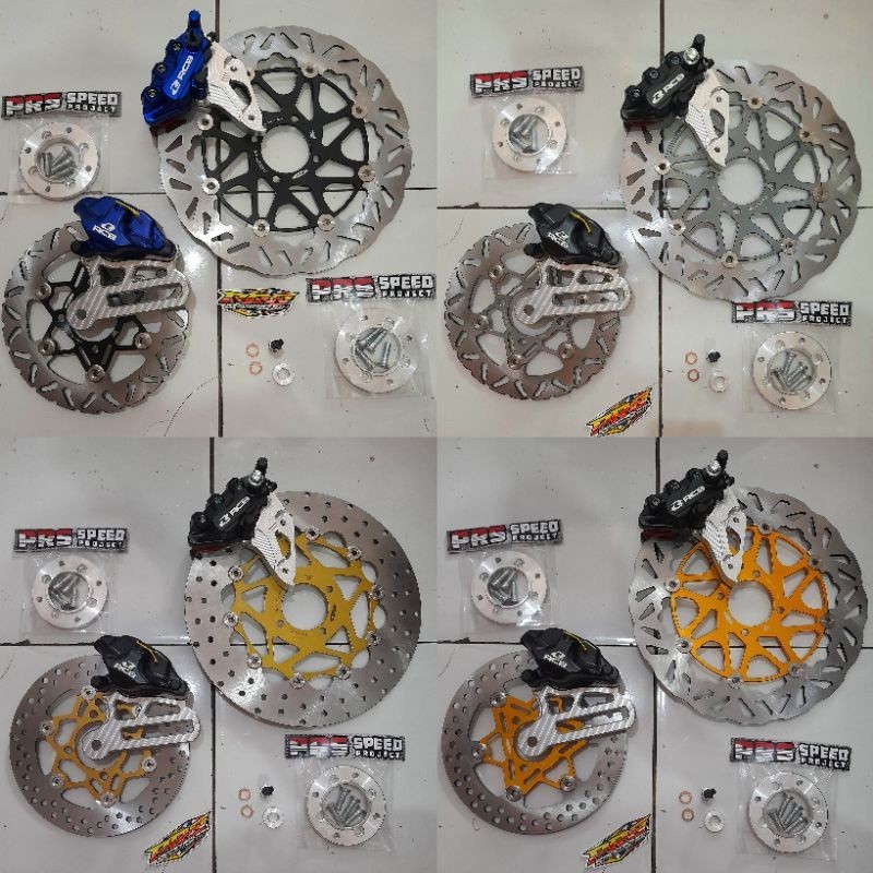 paket kaliper rcb braket disc psm depan belakang satria 2tak 300mm tinggal pasang piringan 300 220