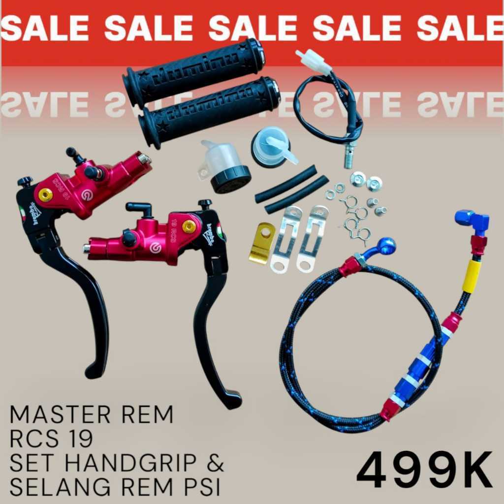 Paket Promo Master Rem RCS 19 + Handgrip + Selang PSI Nmax Adv Pcx Plus Kabel Switch Rem
