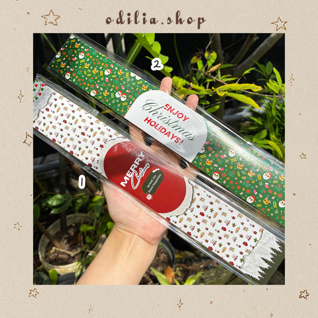 Stiker Paper Belt Natal isi 25 pcs Merry Christmas Sticker Label Parcel Hiasan Hampers Kado Xmas Had