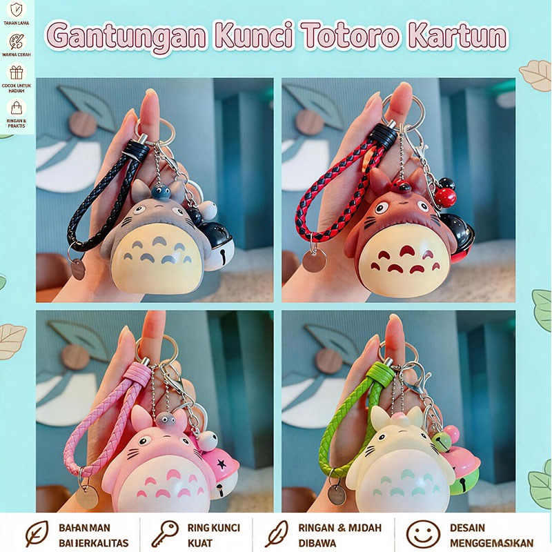 Gantungan Tas Totoro My Neighbor Totoro, Boneka Gantungan Kunci Studio Ghibli Jepang, Aksesoris Tas 