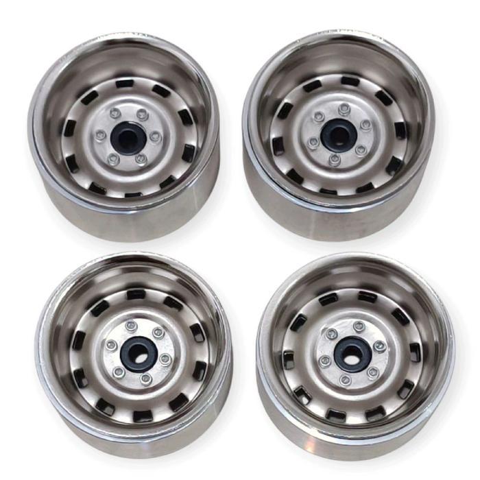 4pcs Velg Beadlock 1.9 Rc Axial Scx10 ii RGT 1/10 Velg 1.9 Beadlock Rc 1/10 - Silver