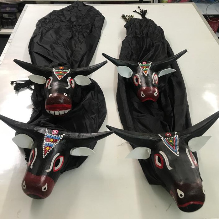 DISKON  Barongan Bantengan Bahan Kayu Premium/ Banteng kayu/ banteng anak/ bantengan murah [ UKURAN 