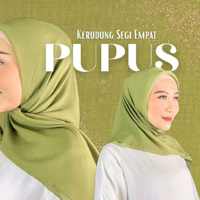 Kerudung Segiempat Polos BELLA SQUARE Hijab Pollycotton Jilbab Bella PUPUS