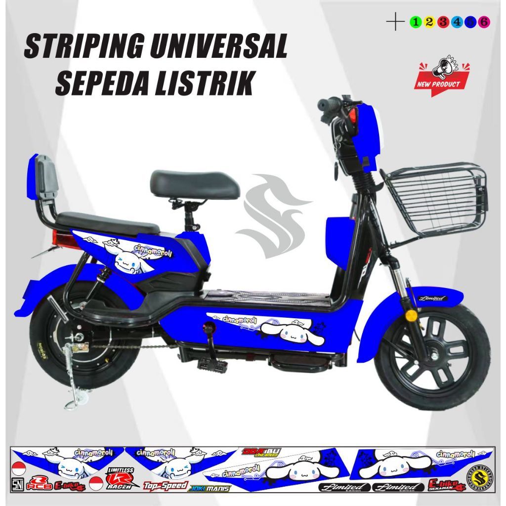 STICKER SEPEDAH E-LISTRIK VARIASI SEPEDAH LISTRIK