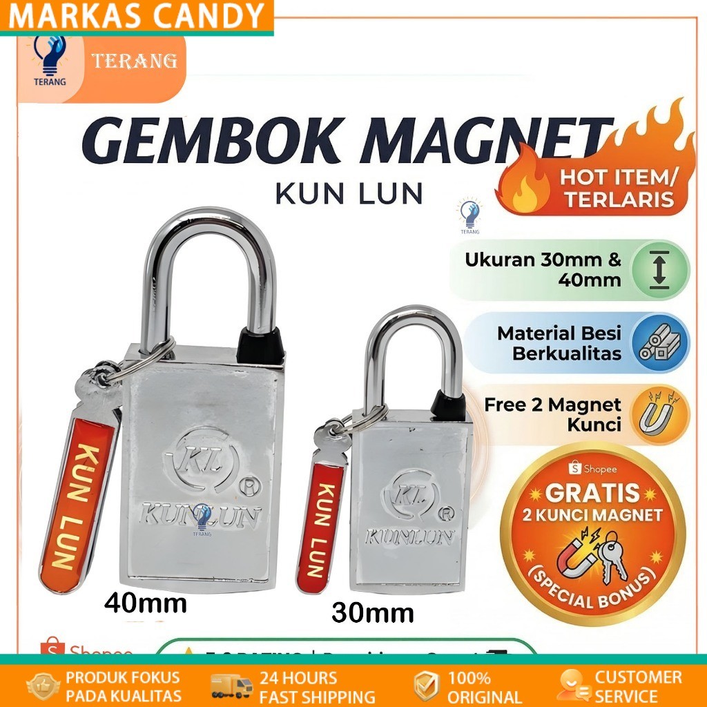gembok magnet anti maling 30mm / 40mm KL