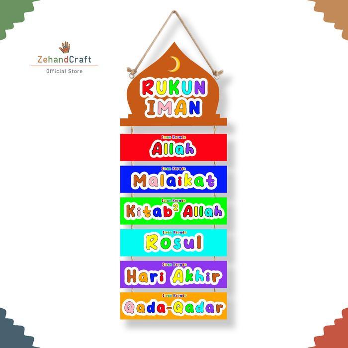 READY Zehandcraft - Hiasan dinding islami bahan kayu, Hiasan rukun islam, Hiasan rukun iman, Hiasan 