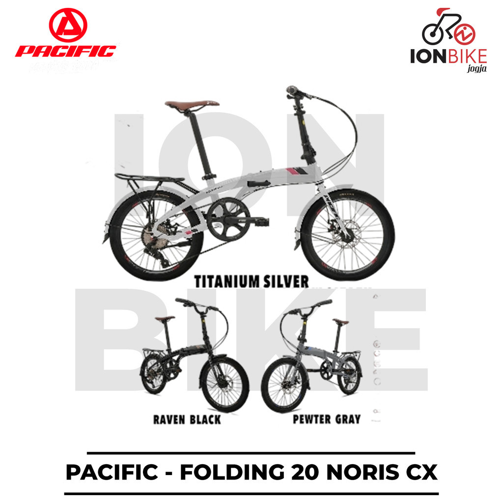Sepeda Lipat 20 PACIFIC NORIS CX Frame Alloy Ringan Terbaru Seli Folding Bike Allumunium 8 Speed Mur