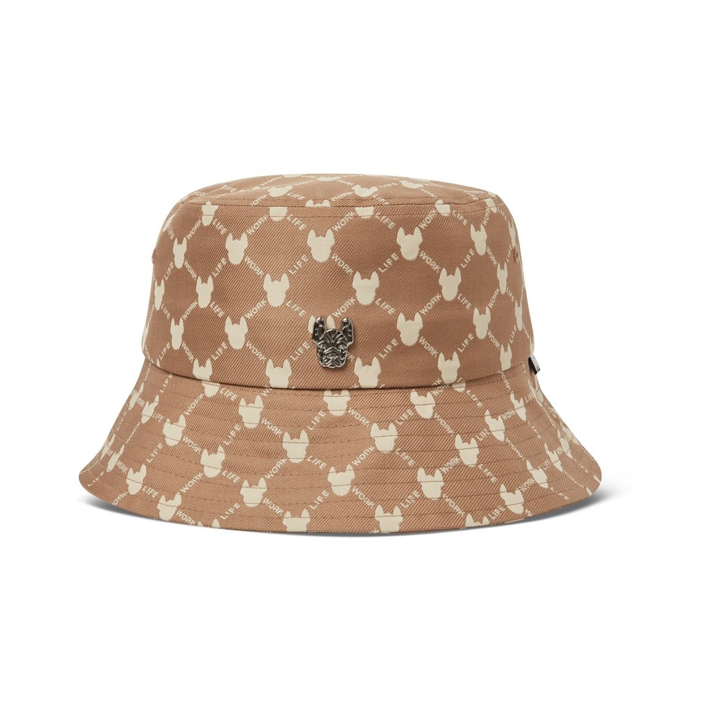 LIFEWORK - Metal Icon Ladokgram Bucket Hat Pattern Beige - Topi Acc Bermotif Beige Unisex