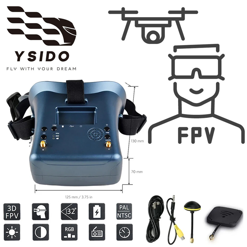 FPV Goggles 008D 5.8G 40CH 4.3Inch Video Headset HD DVR versity With Camera For EV800D RC FPV Racing