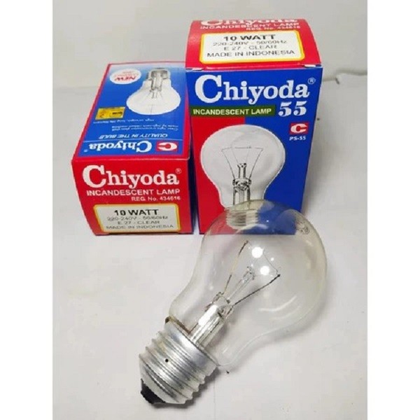 LAMPU CHIYODA PS 55 10W-25W CAHAYA KUNING | Bohlam Lampu Kaca Chiyoda PS 55 10Watt-25Watt Kuning