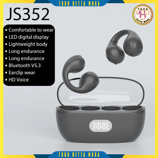 Earphone Bluetooth 5.3 TWS Open Ear Clip HiFi Surround Original ZHUOHUAN - JS352 Terbaik