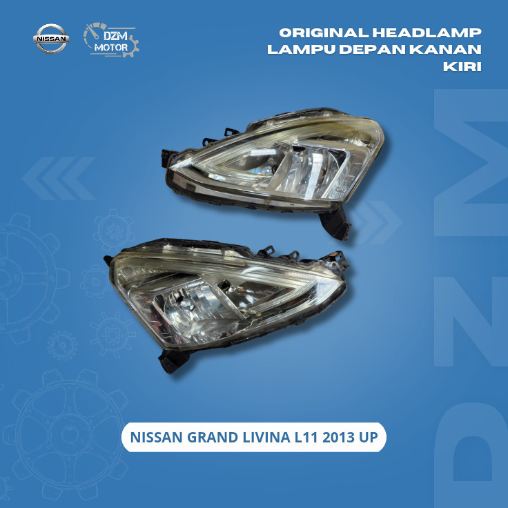 Original Headlamp Lampu Depan Kanan Kiri Nissan Grand Livina L11 2013 UP