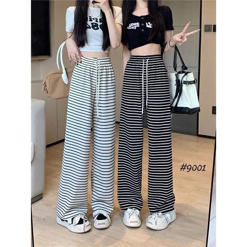 Celana Kulot Salur / Celana Panjang Stripe Kekinian/Celana Kulot Liris Hitam Putih/Celana Kulot Wani