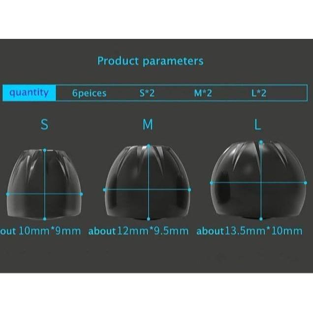 KZ Silicone Eartips Silikon Silicon Ear Tips Eartip for EDX ZSN PRO - Hitam