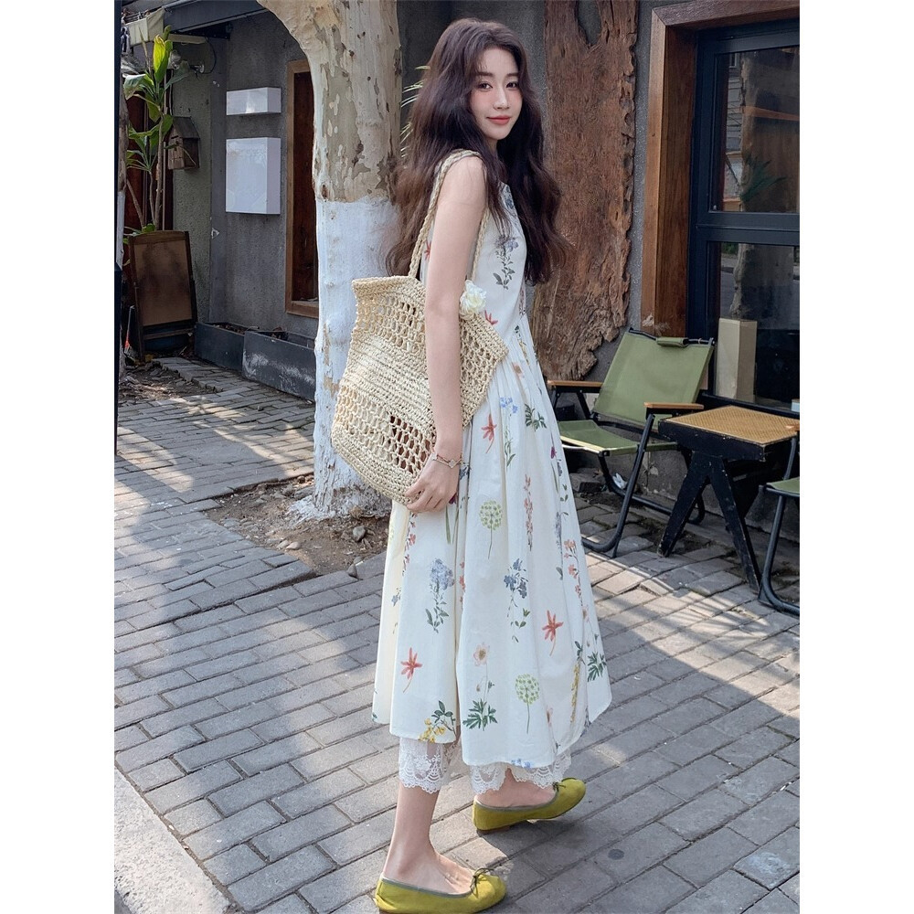 AANTOI SELLER ready stock FADFAD | Gaun Tanpa Lengan | Dress Bunga Wanita | FLoral Dress Korea | Gau