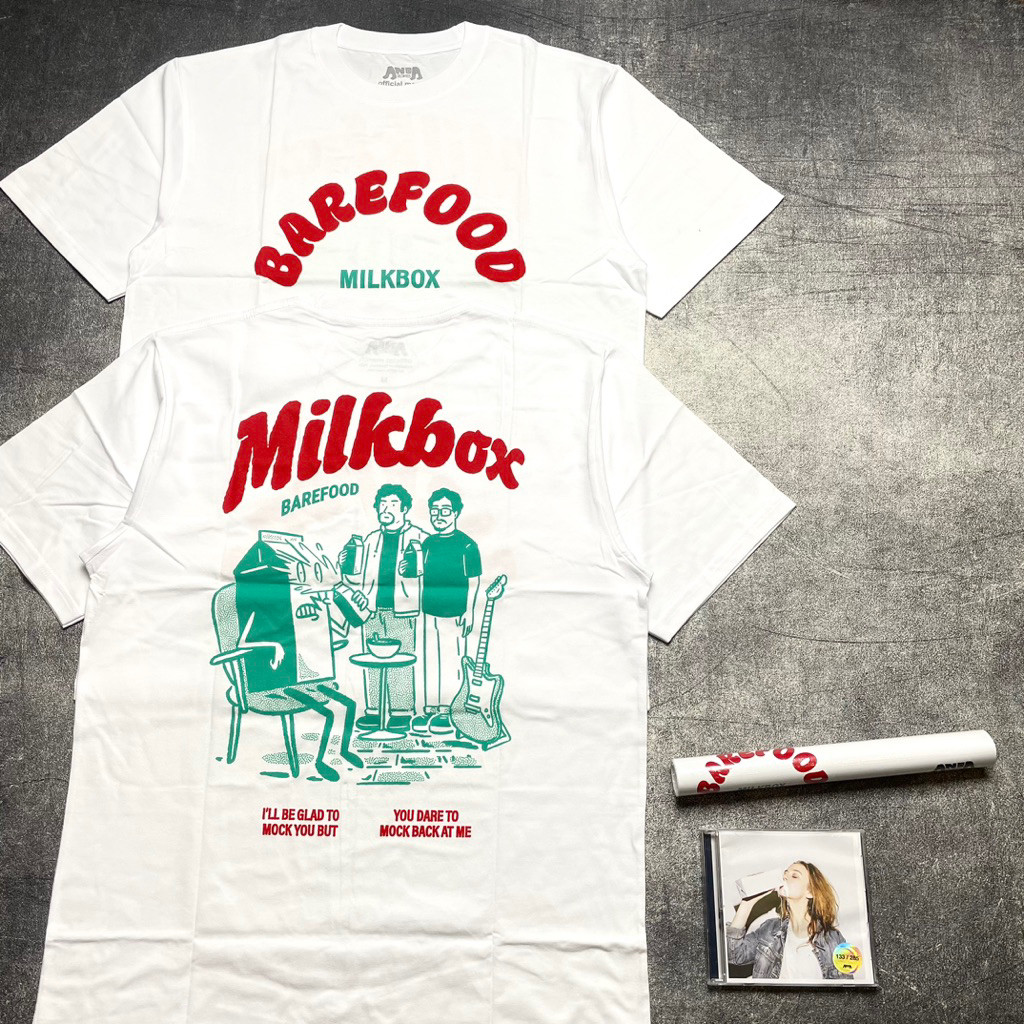 Tshirt & CD BAREFOOD - MILKBOX Official Merchandise Kaos Pria