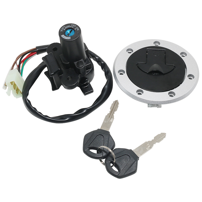 Motorcycle Ignition Switch Fuel Gas Cap Kit For Kawasaki ZR400 ZZR400 ZX900 Ninja ZX7R ZX750 ZXR400 