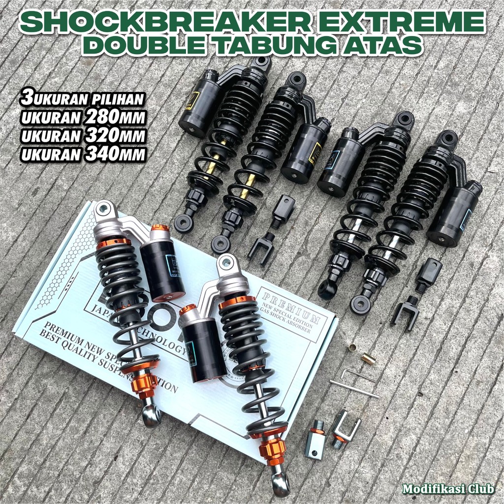 SHOCK ABSORDER XTREME KTC TABUNG ATAS CLICK VARIASI STELAN SAMPING  UKURAN 280MM 320MM 340MM SHOCKBR