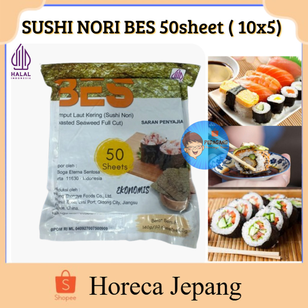 SUSHI NORI BES 50sheet / Sushi Nori Bes/ Sushi Nori / Nori/ Rumput Laut Nori Sushi BES 50 Lembar Hal