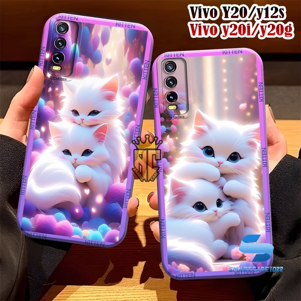Softcase VIVO Y12S Y20 Y20S Y20A Y20SG Y20I Fashion Case Motif Kucing Cantik - Case Cantik - Case Vi