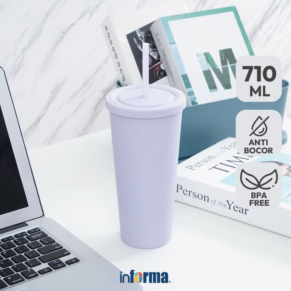 Appetite Tami Botol Minum Plastik Dengan Sedotan 750 ml - Ungu