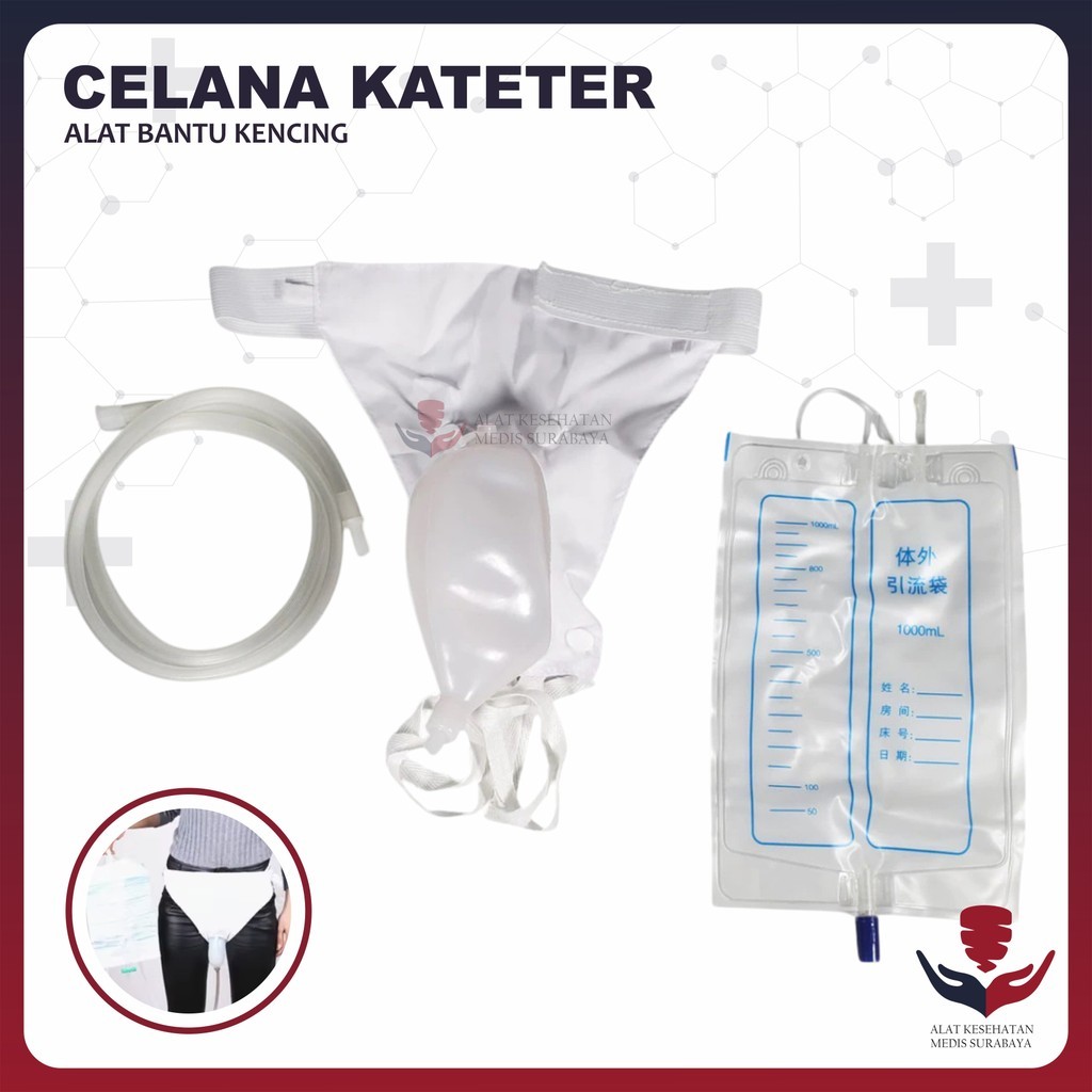 Celana Kateter Pria Wanita Alat Bantu Kencing Lansia Orang Tua Pasien Urinal Bag Kantong Urine