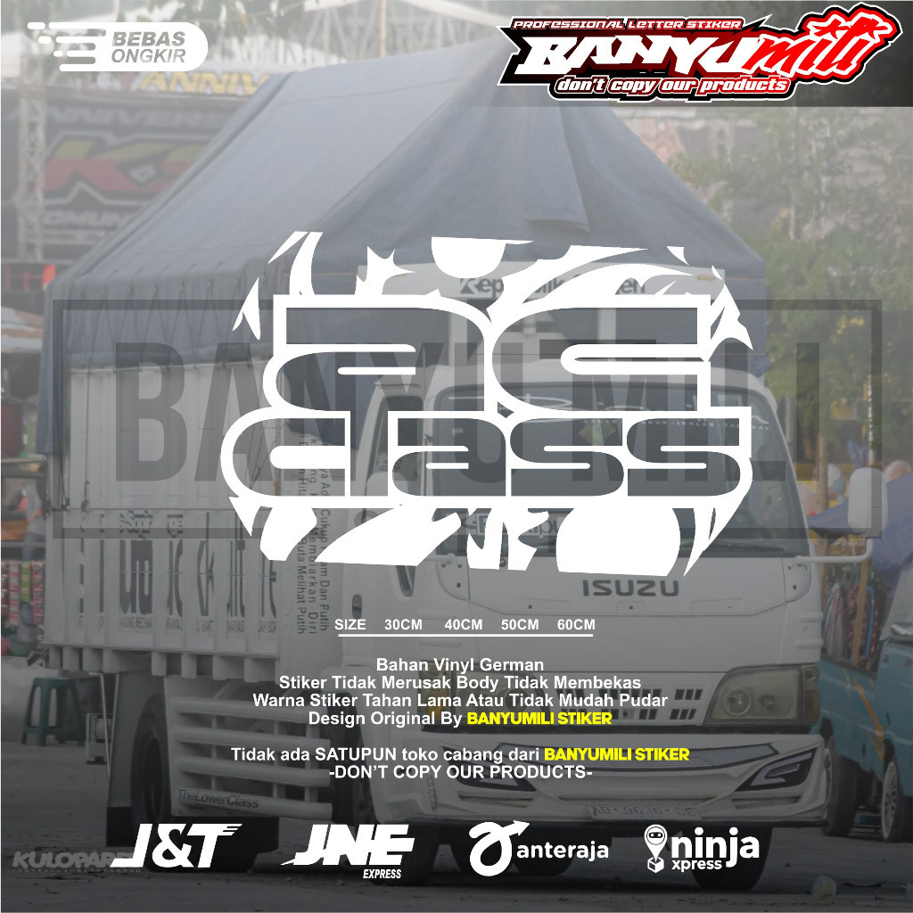 Stiker kaca truk ac class cutting stiker variasi kaca mobil pickup truk ac class stiker truk ac