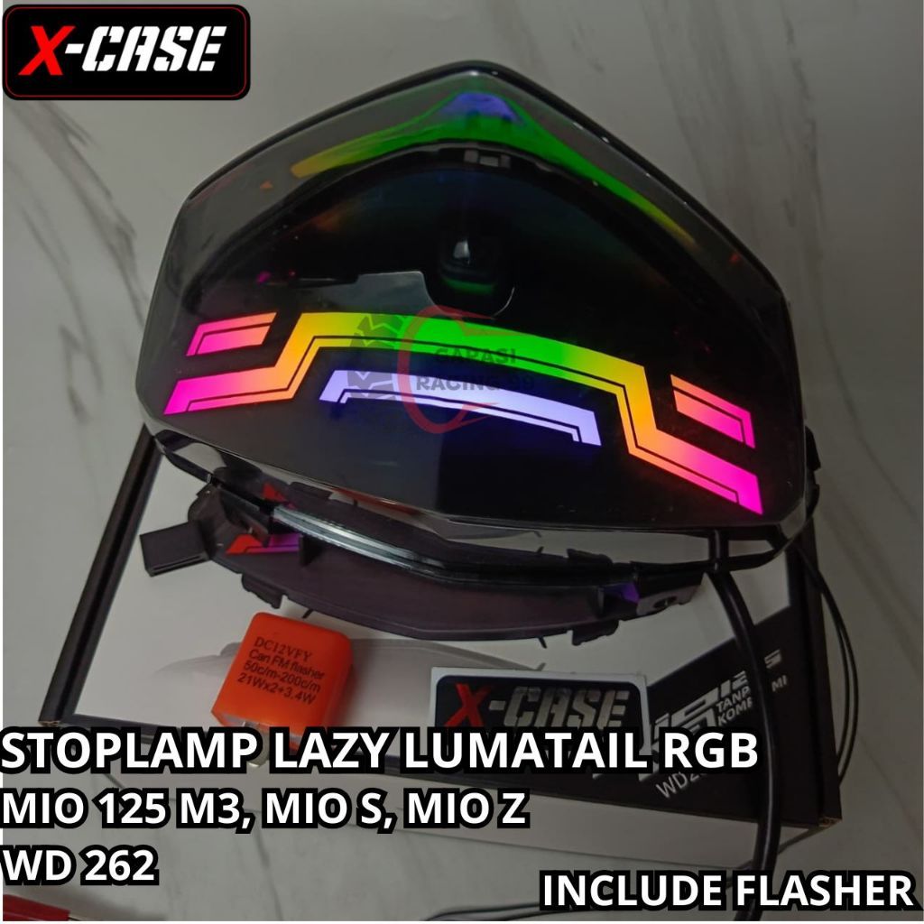 Stoplamp Lampu Stop Lazy Lumatail RGB Plus Flasher Mio M3 Mio S Mio Z Mio 125 RGB Connect Apk Lampu 