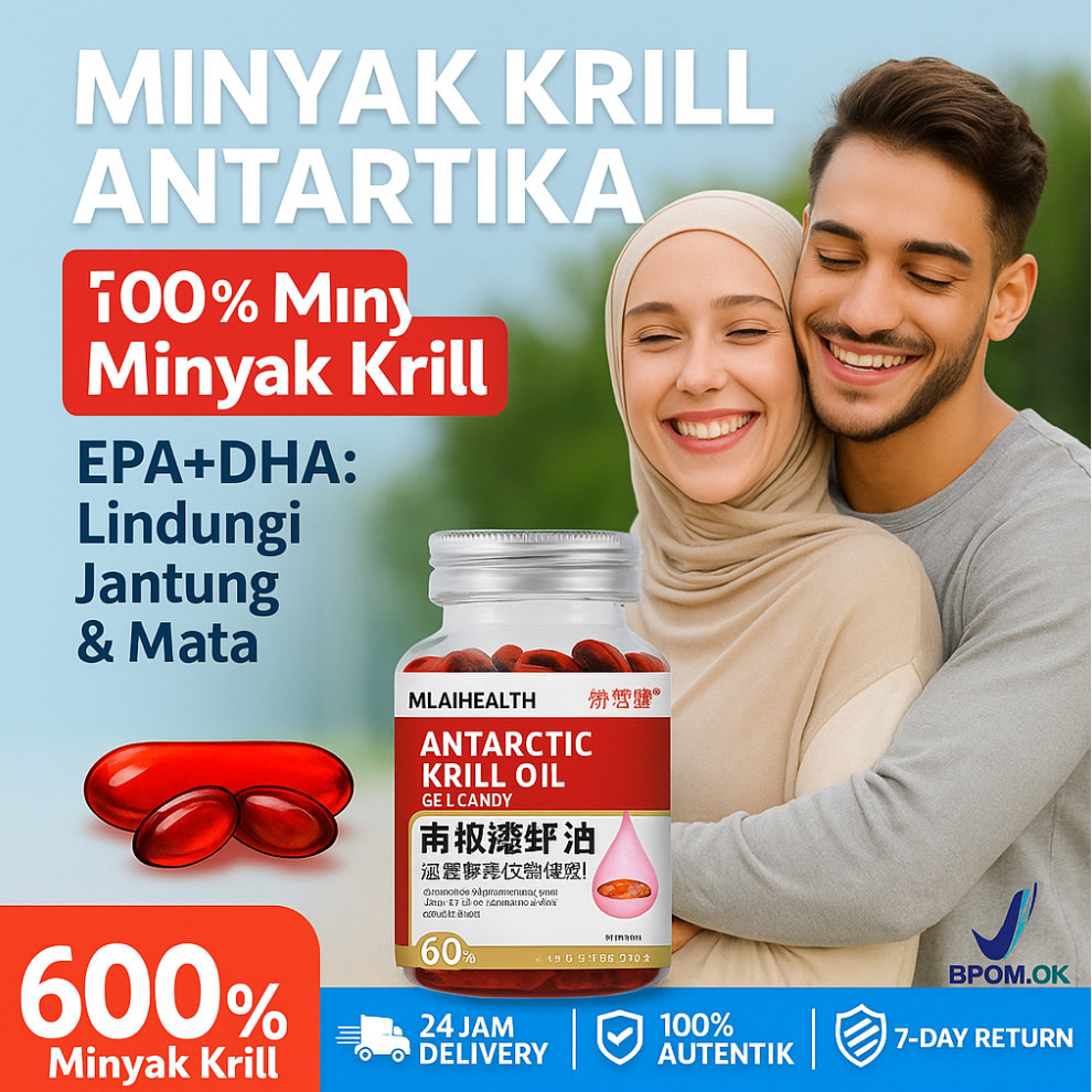 COD Beli 2 Gratis 3  100%          Original Import Minyak Krill Antartika/ Minyak Krill Antartika (6
