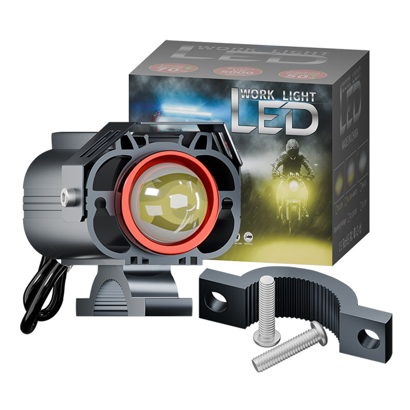 Motorcycle spotlight LED Auxiliary motorcycle headlights foglights led Dual colors External light mo