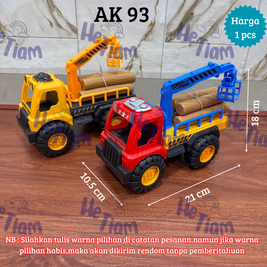 Mainan Truck Derek Muatan Kayu - Mainan Anak Truck Derek Kayu / Mainan Truk Anak