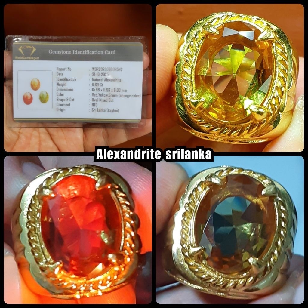 Natural Batu Permata Alexandrite Srilanka Multi Colour.