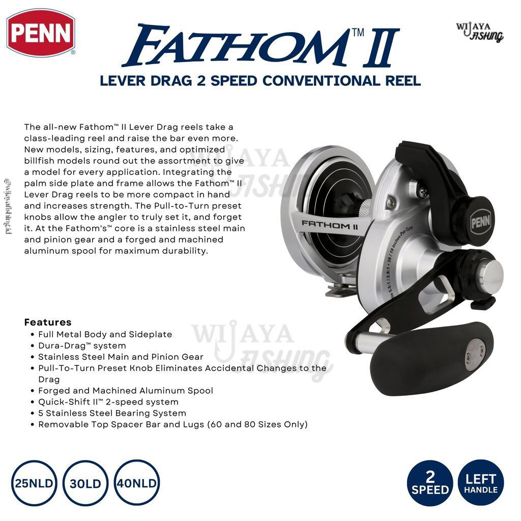 WF PENN Reel Pancing  Fathom II Bent T Handle JDM Lever Drag Handle Kiri Overhead Jigging Metal Body