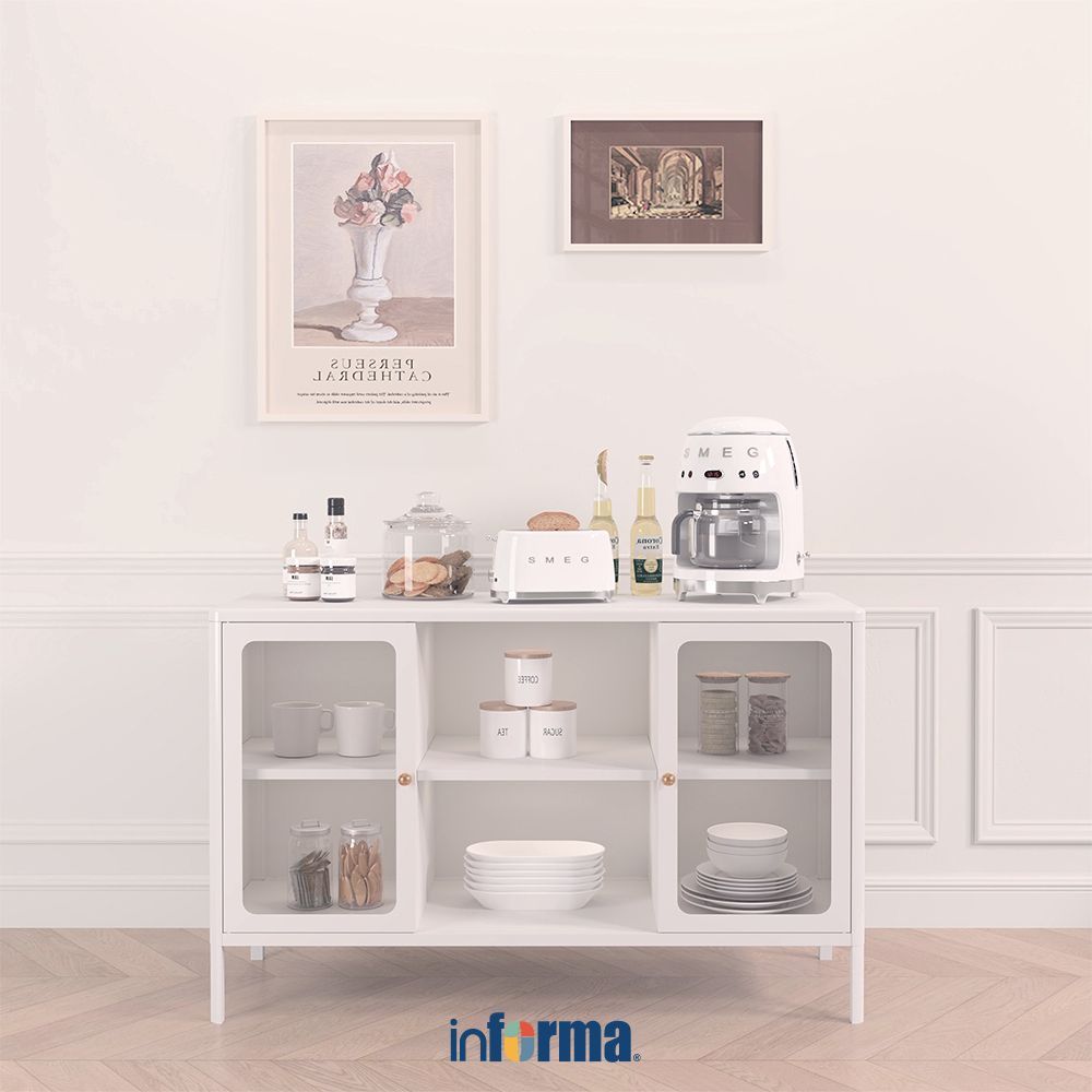 Informa Lanvin Kabinet 2 Pintu - Putih Lemari Kabinet Serbaguna Cabinet Penyimpanan Indoor Furniture