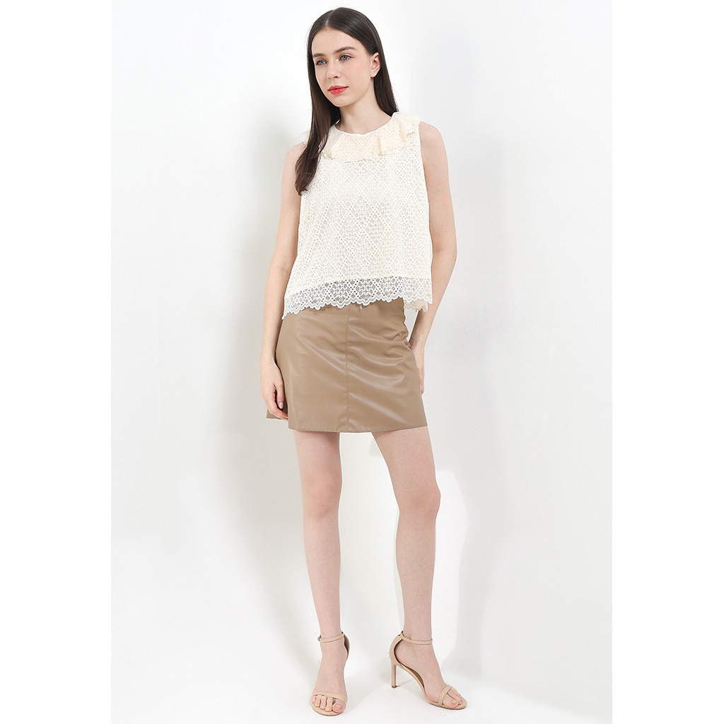 C/S FLO LACE BLOUSE W/ BERTA COLLAR ATASAN WANITA T00082