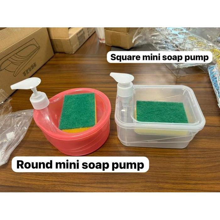 Tempat Sabun Cuci Piring|pompa sabun|Dispenser Sabun|Soap Pump Sponge - SQUARE, PINK