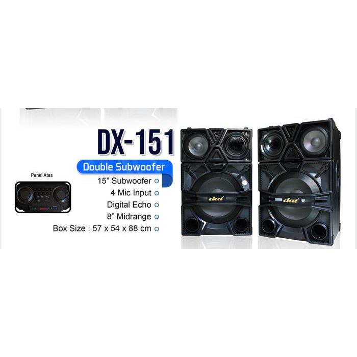 SPEAKER AKTIF PASIF DAT DX 151 SEPASANG 2 BUAH DAT DX151